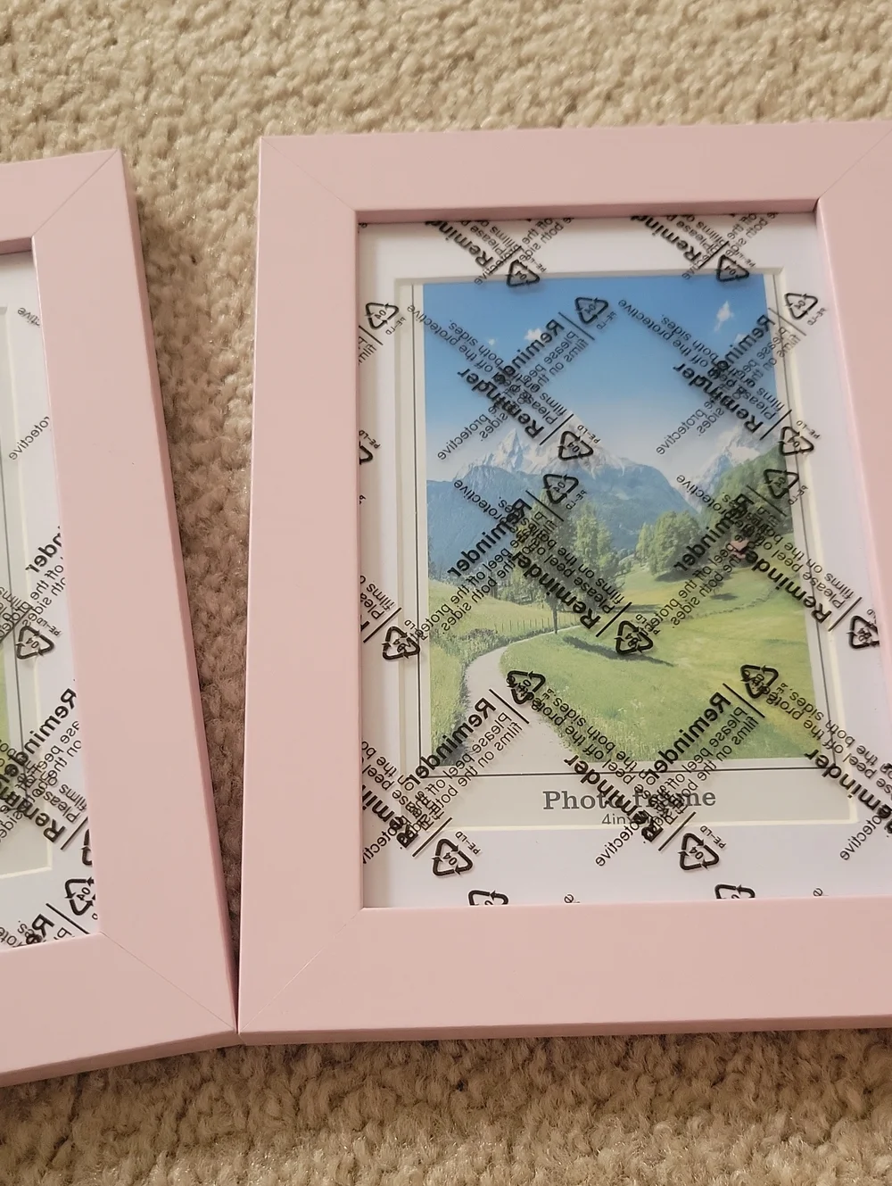 Pink Wood Photo Frame - Set of 2